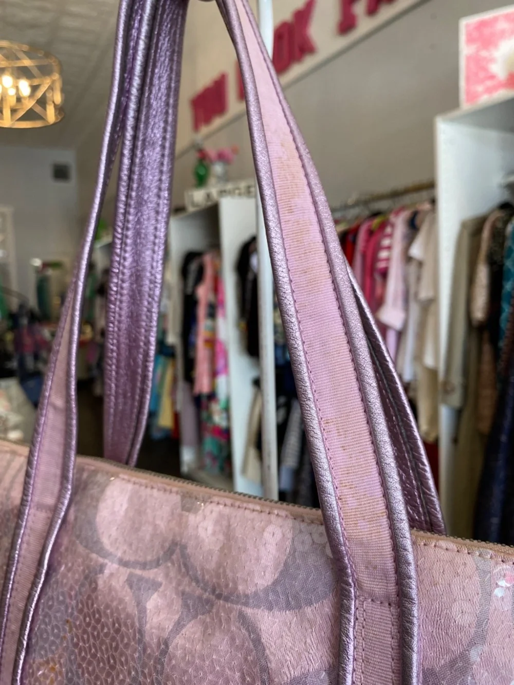 Coach Poppy Limited Edition purple sequin tote